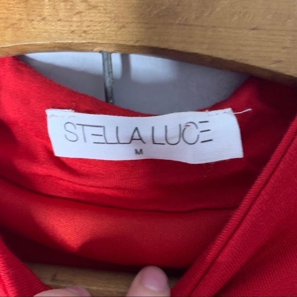 Stella Luce Red Mock Neck Bodycon Dress - Picture 2 of 4